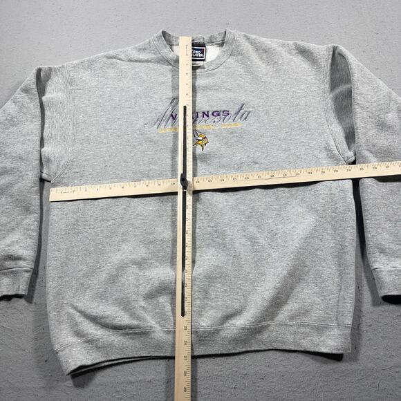 Vintage‎ Minnesota Vikings Pro Player Sweatshirt Men XXL Gray Embroidered NFL - Picture 6 of 10